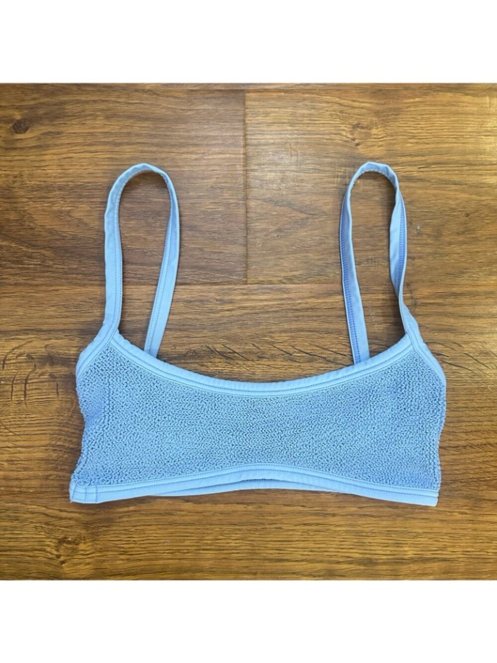 Hunza G London Tyler bikini top in cornflower blue - Picture 4 of 7